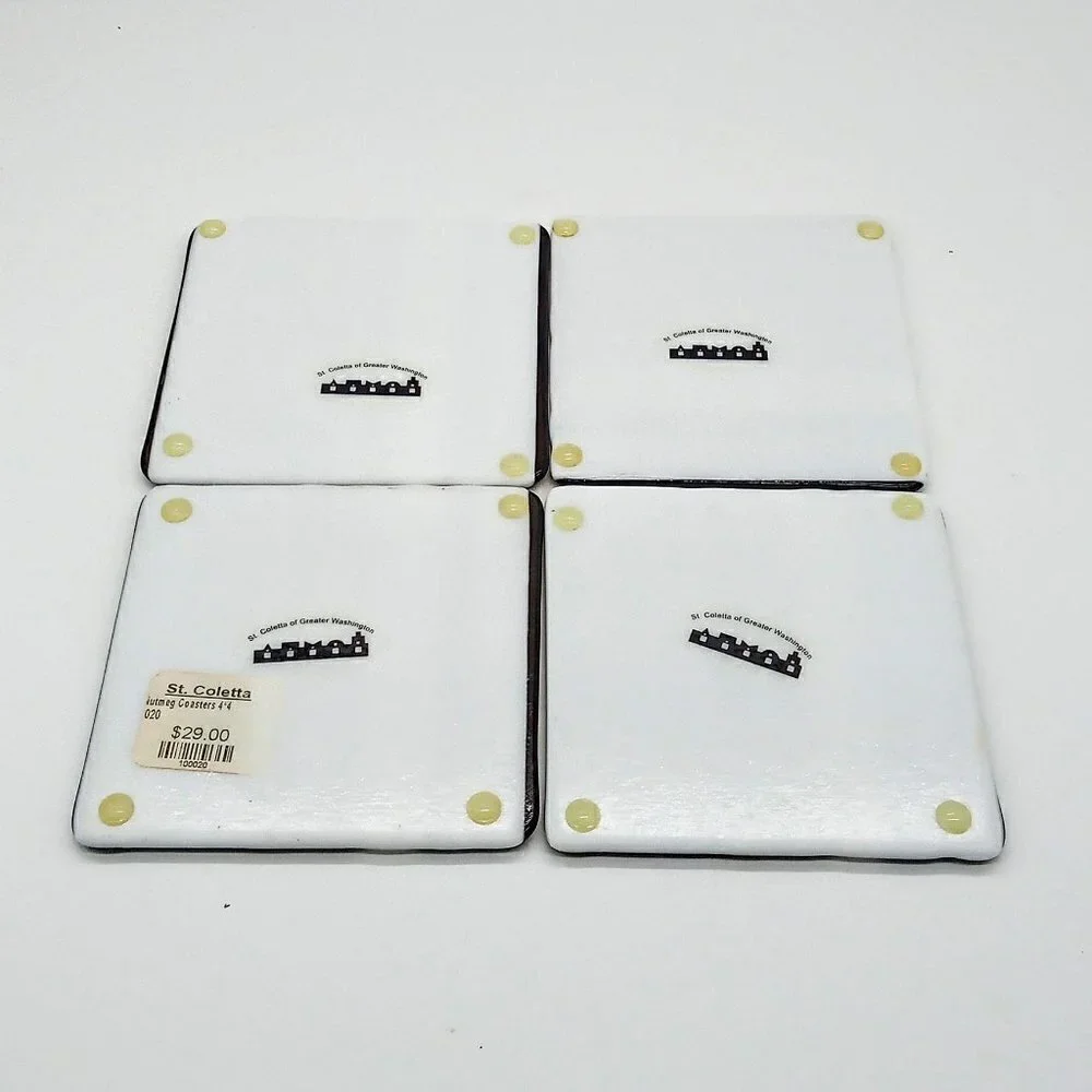 St. Coletta Greater Washington Square Striped Glass Coasters (4)